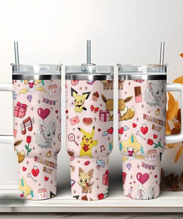 Adorable Valentine'S Day Anime Tumbler With Straw – Cute Gift For Fans & Lovers!