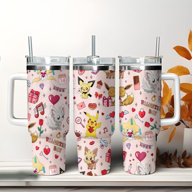 Adorable Valentine'S Day Anime Tumbler With Straw – Cute Gift For Fans & Lovers!
