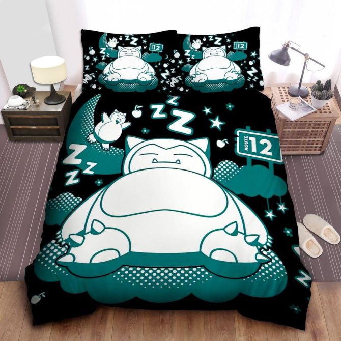 Snorlax Printed Bedding Set - Cozy Cartoon Design For Kids & Adults - Twin/Queen/King Sizes