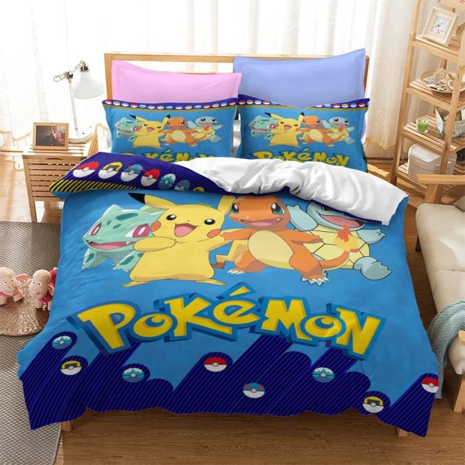 Pokémon Kids Bedding Set - Soft, Colorful Comforter & Pillowcase For Fans