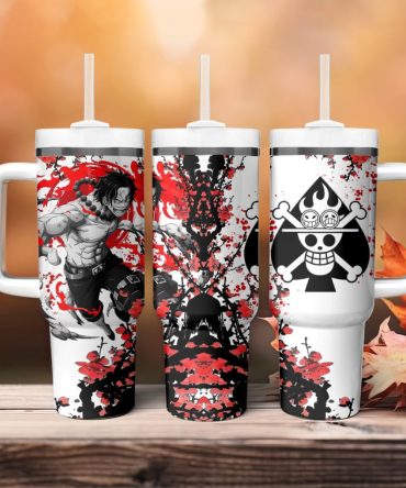 Anime-Inspired Tumbler Cup With Handle & Straw – Vibrant Red & Black Design, Perfect For Fans