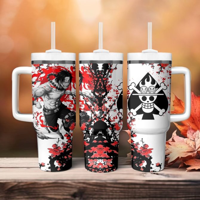 Anime-Inspired Tumbler Cup With Handle & Straw – Vibrant Red & Black Design, Perfect For Fans