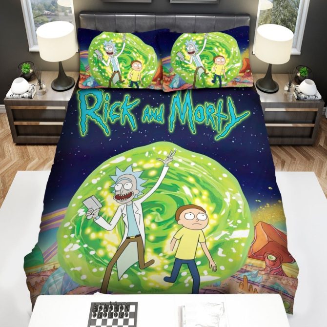 Rick & Morty Galaxy Adventure Bedding Set - Cozy, Vibrant, 3-Piece Comforter Cover For Fans