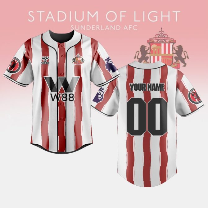 Customize Your Sunderland Afc Jersey - Personalize Name & Number - Official Striped Design