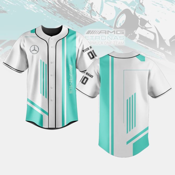 Customizable Amg Petronas F1 Team Baseball Jersey - Stylish Fan Apparel