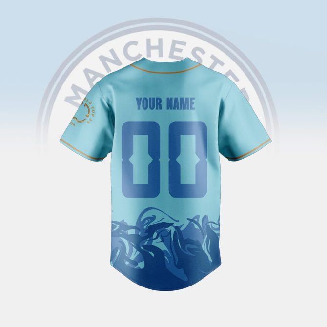 Customizable Manchester City Blue Baseball Jersey - Add Your Name & Number! - Image 3