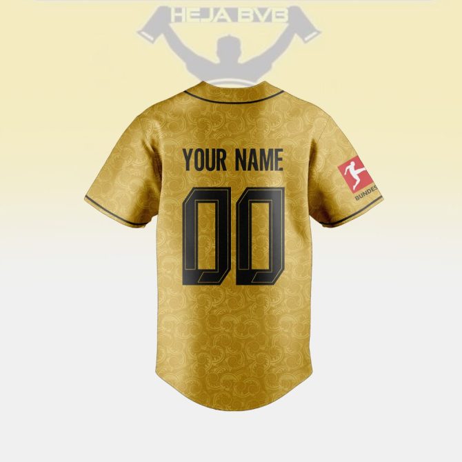Customize Your Borussia Dortmund Gold Jersey - Personalize Name & Number - Official Bvb Merchandise - Image 3