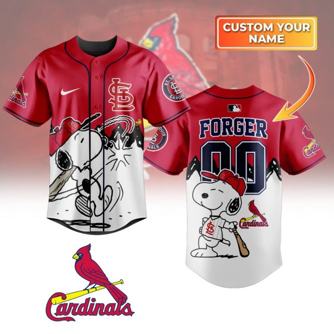 Custom St. Louis Cardinals Snoopy Baseball Jersey - Personalize Your Name!