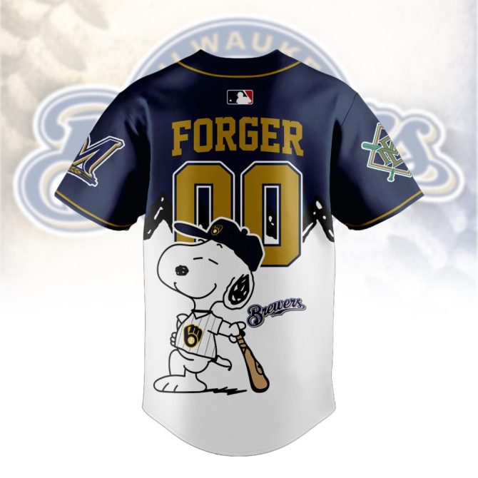Custom Milwaukee Brewers Jersey - Personalized Snoopy Design, Perfect Gift For Fans! - Image 3