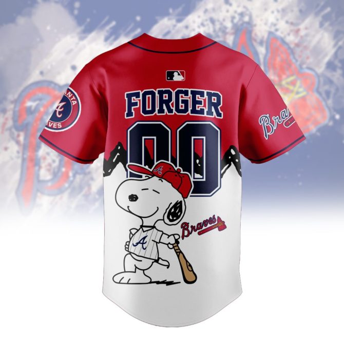 Customizable Braves Jersey With Snoopy Design - Add Your Name For A Unique Look! - Image 3