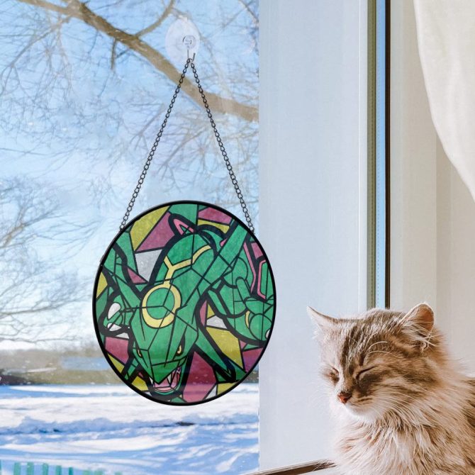 Vibrant Dragon Stained Glass Suncatcher - Unique Home Decor Gift - 10 Inch Hanging Art - Image 2