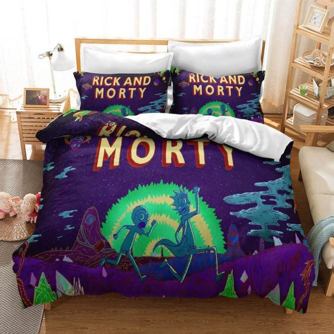 Cozy Up With Rick And Morty - Soft Microfiber Bedding Set For Ultimate Comfort, Twin/Queen/King Sizes Available!