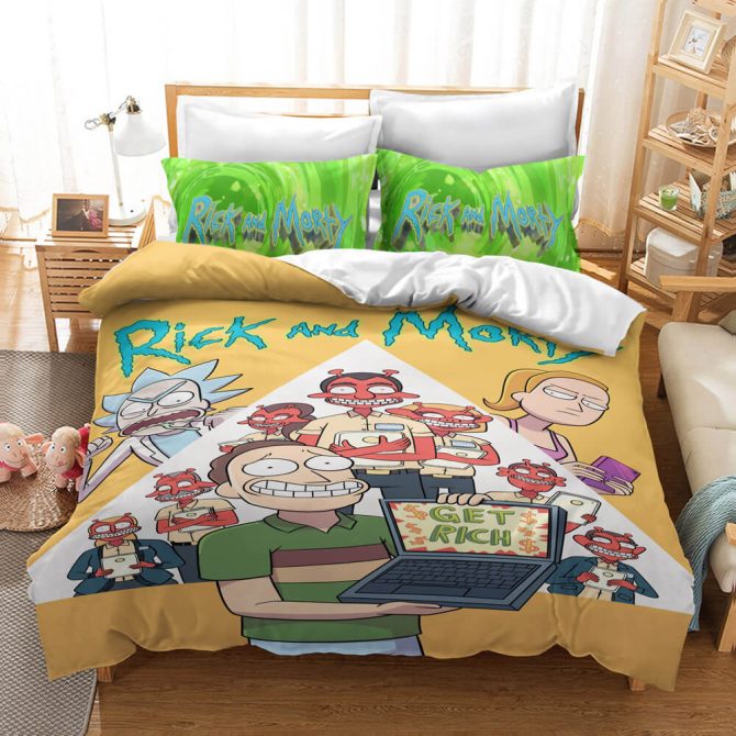 Rick And Morty Bedding Set – Cozy Cartoon Comfort For Fans – Twin/Queen/King Sizes