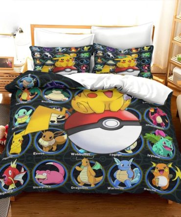 Cozy Pokémon Bedding Set For Kids - Pikachu & Friends Design Comforter With Pillowcases
