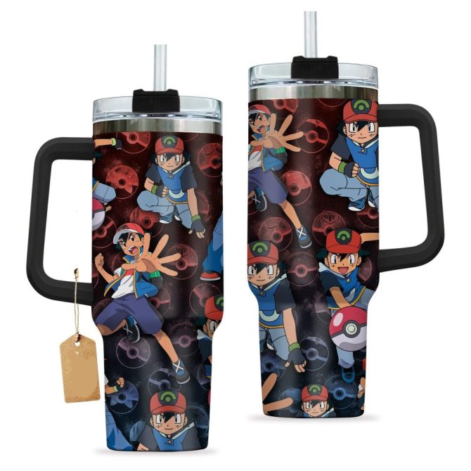 Anime Character Tumbler With Handle & Straw - Insulated Travel Mug For Fans