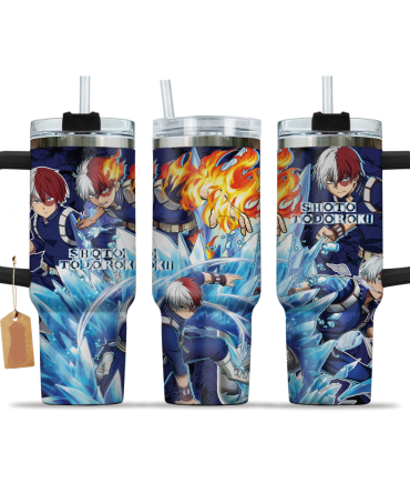 Anime Hero Tumbler With Straw , Double-Walled Insulated Travel Mug , Unique Gift For Fans