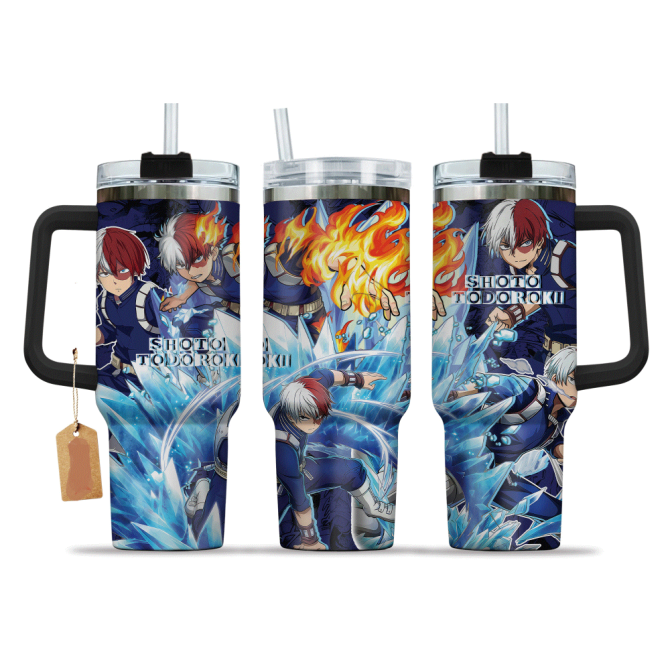 Anime Hero Tumbler With Straw , Double-Walled Insulated Travel Mug , Unique Gift For Fans