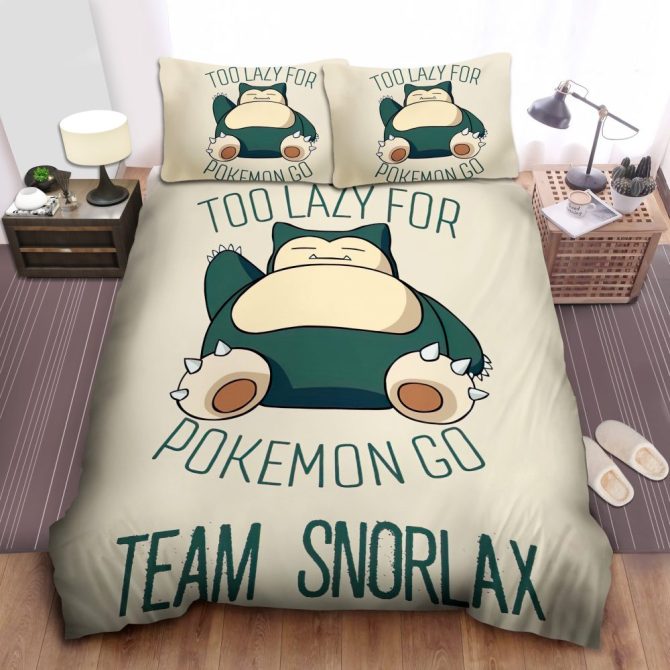 Cozy Snorlax Bedding Set - Too Lazy For Pokémon Go - Perfect Gift For Gamers