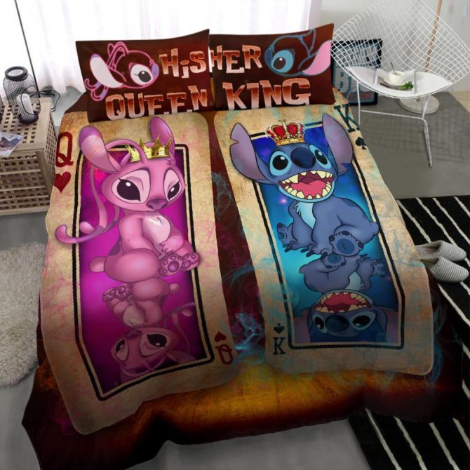 Cozy Cartoon Character Bedding Set - Cute His & Her King Queen Design For Kids/Teens - Image 2