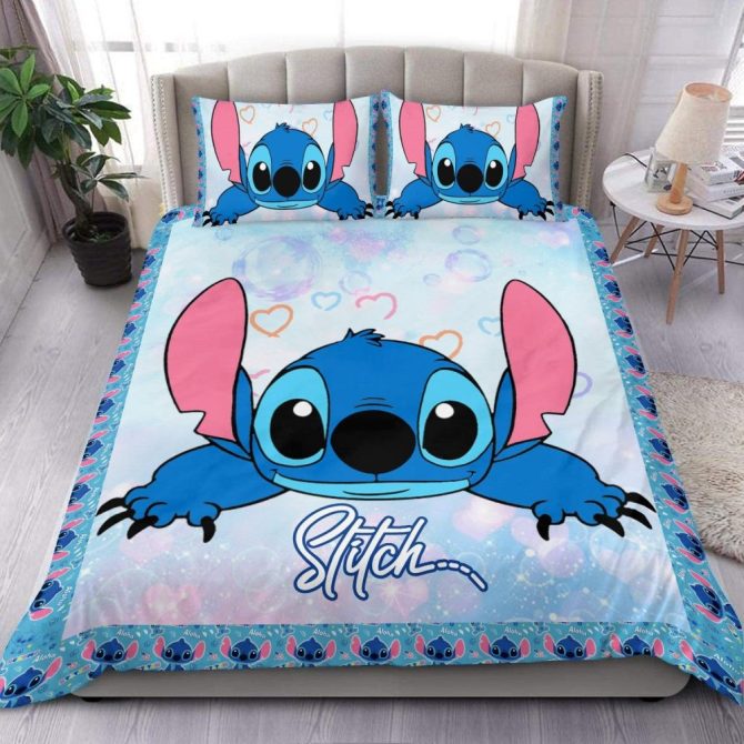 Cozy Stitch Cartoon Bedding Set – Soft Twin/Full/Queen Duvet Cover & Pillowcases For Kids Room