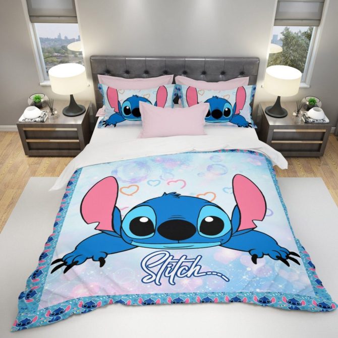 Cozy Stitch Cartoon Bedding Set – Soft Twin/Full/Queen Duvet Cover & Pillowcases For Kids Room - Image 3