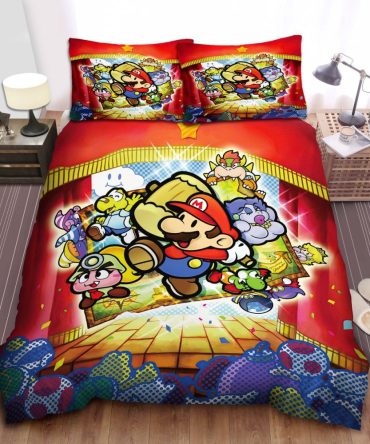 Cozy Gamer Bedding Set - Vibrant Cartoon Adventure Design For Kids & Adults