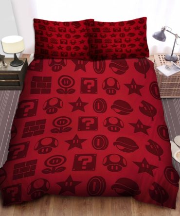 Cozy Gamer Bedding Set - Iconic Red Design Duvet Cover With Pillowcases