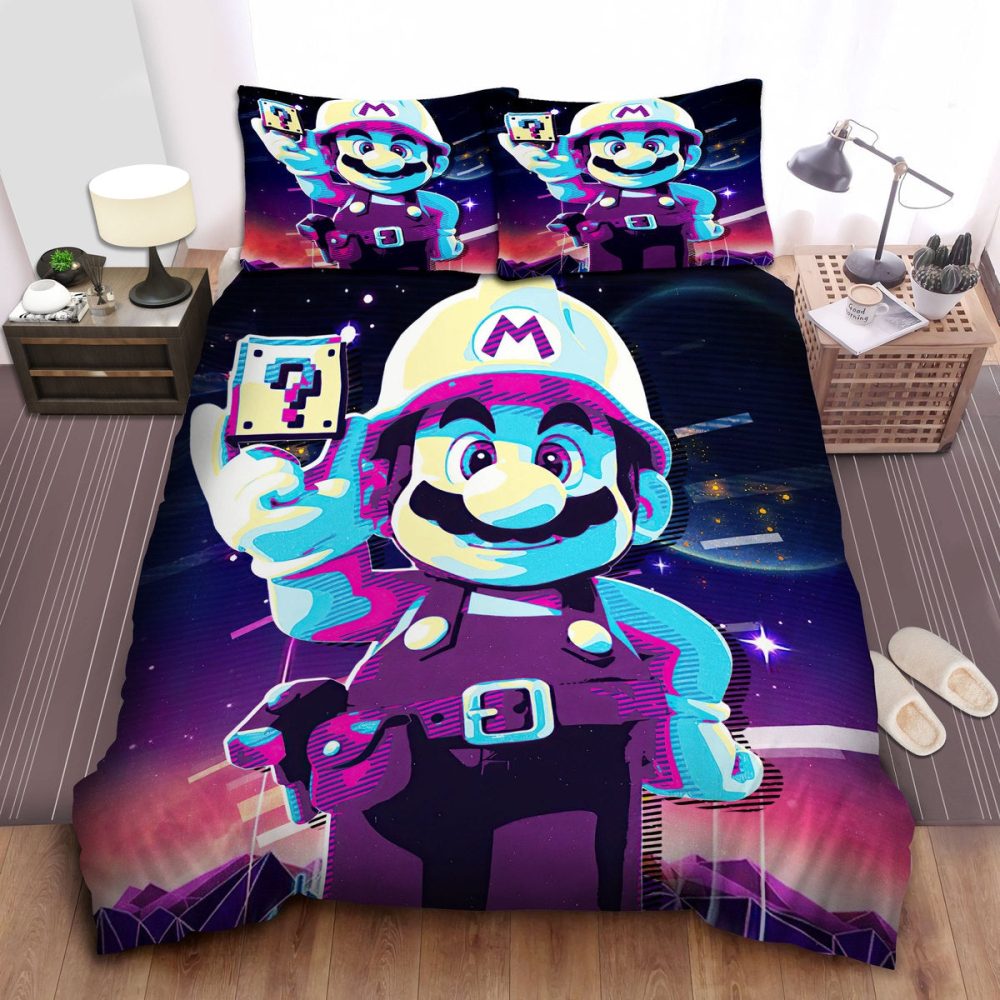 Retro Gamer Bedding Set - Colorful Cartoon Character Design For Kids & Teens