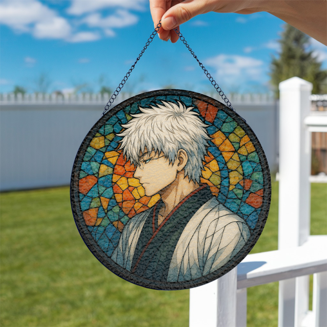 Vibrant Anime Stained Glass Wall Art – Unique Handmade Decorative Piece For Home - Image 2