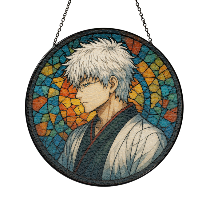 Vibrant Anime Stained Glass Wall Art – Unique Handmade Decorative Piece For Home - Image 3
