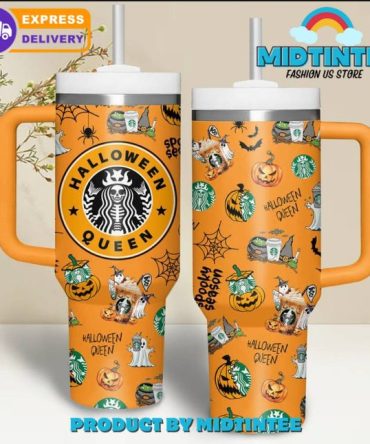 Halloween Queen Tumbler Mug - Spooky Pumpkin Design, 20Oz, Fast Shipping