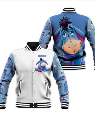 Cozy Eeyore Varsity Jacket - Vibrant Cartoon Design For Disney Fans