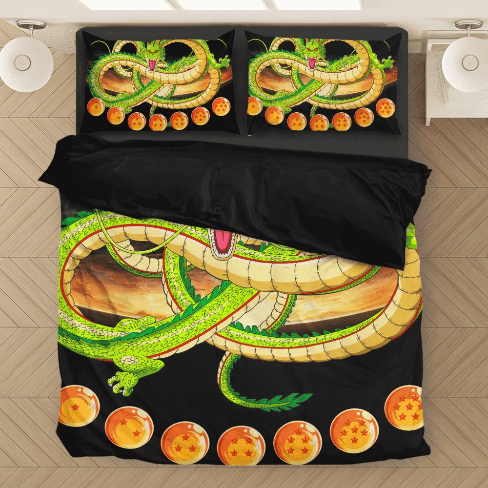 Vibrant Dragon Anime Bedding Set – Cozy Comforter & Pillowcases For Fans
