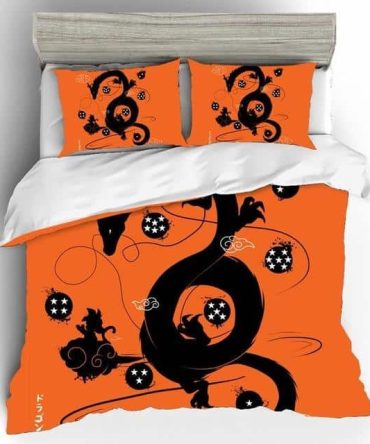 Vibrant Dragon-Inspired Orange Bedding Set - Cozy Comforter & Pillowcases