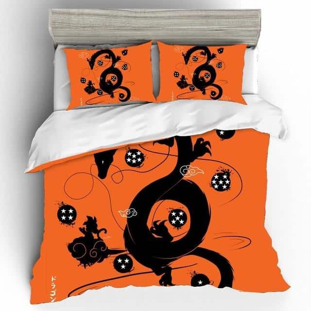 Vibrant Dragon-Inspired Orange Bedding Set - Cozy Comforter & Pillowcases