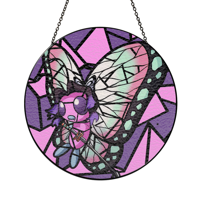 Vibrant Stained Glass Butterfly Suncatcher - Handcrafted Window Decor For Home & Garden - Image 3