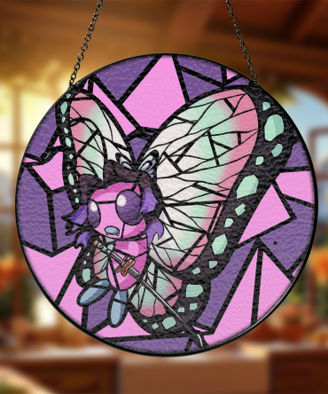 Vibrant Stained Glass Butterfly Suncatcher - Handcrafted Window Decor For Home & Garden