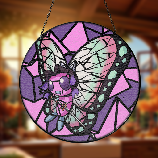 Vibrant Stained Glass Butterfly Suncatcher - Handcrafted Window Decor For Home & Garden