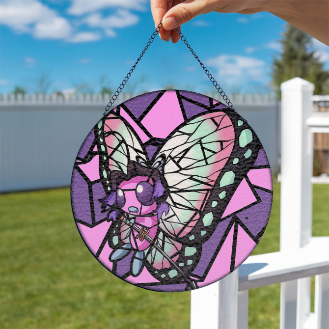 Vibrant Stained Glass Butterfly Suncatcher - Handcrafted Window Decor For Home & Garden - Image 2