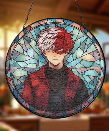 Anime Stained Glass Suncatcher - Unique Hero Design For Windows & Decor