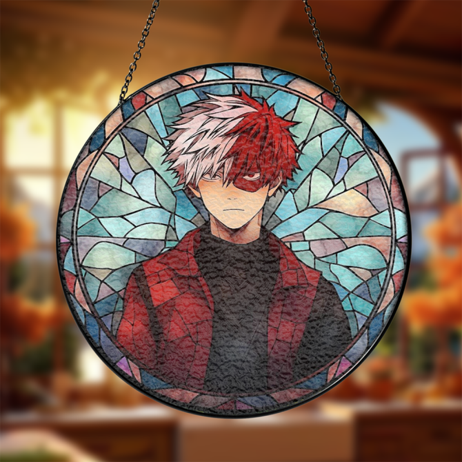 Anime Stained Glass Suncatcher - Unique Hero Design For Windows & Decor