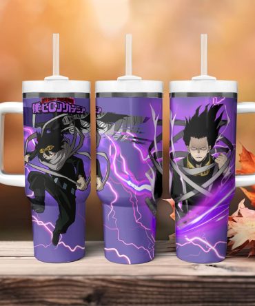 Anime Hero Purple Tumbler With Handle - Insulated Travel Mug For Fans , Unique Gift Idea