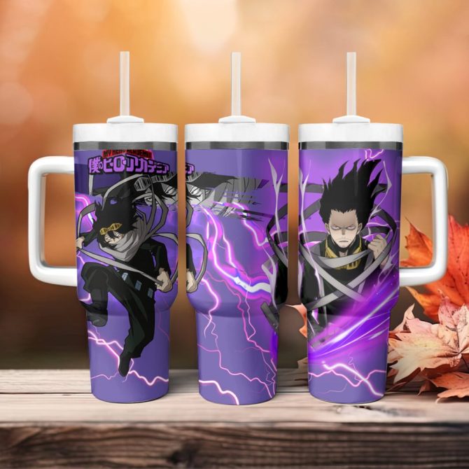 Anime Hero Purple Tumbler With Handle - Insulated Travel Mug For Fans , Unique Gift Idea