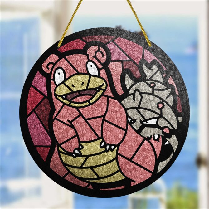 Colorful Stained Glass Style Cartoon Hanging Decor - Unique Window Art Gift
