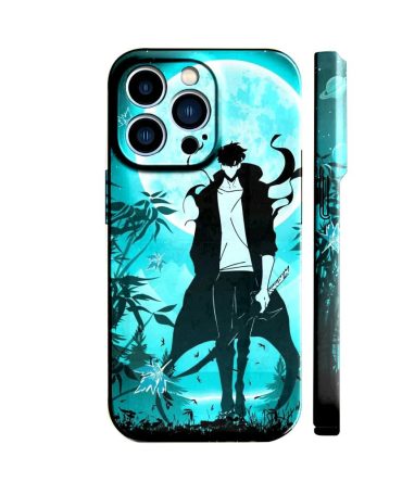 Anime Night Iphone Case - Stylish Protective Cover With Blue Moon Design