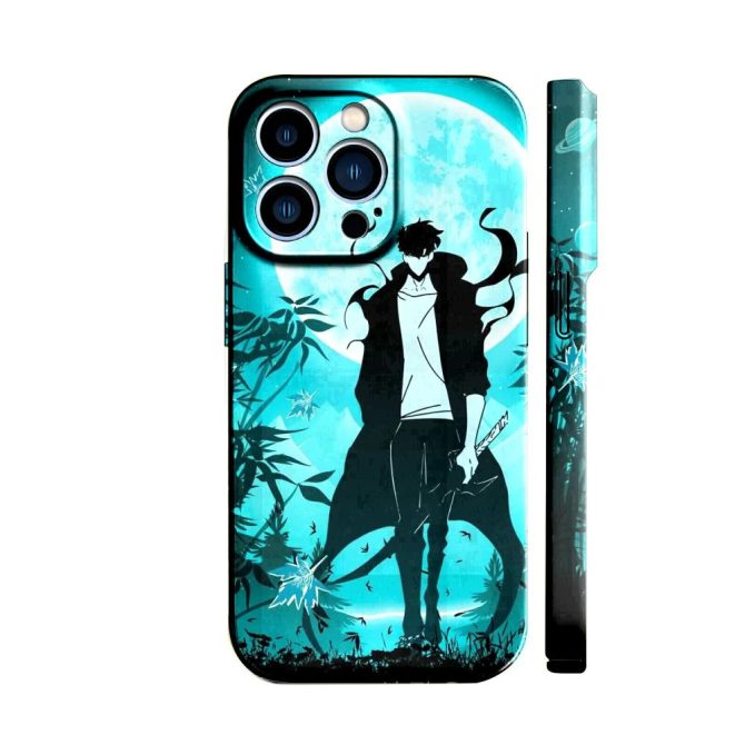 Anime Night Iphone Case - Stylish Protective Cover With Blue Moon Design