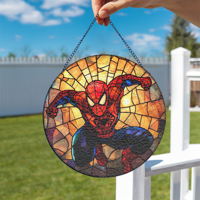 Stunning Spider Hero Stained Glass Suncatcher - Unique Home Decor Gift - Image 2