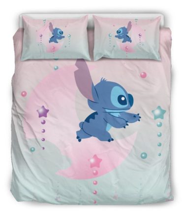 Cozy Cartoon Character Bedding Set - Soft Pink & Blue Design For Kids - Twin/Full Size