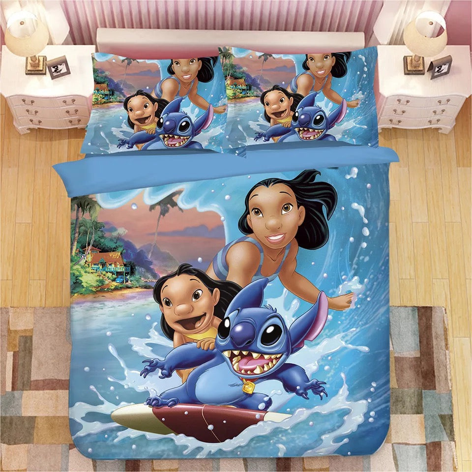 Lively Cartoon Surfing Bedding Set - Twin Size Kids' Room Decor