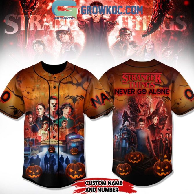 Custom Stranger Things Baseball Jersey - Halloween Edition With Name & Number